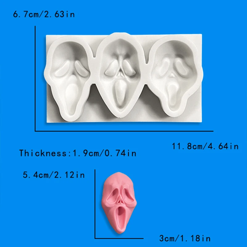 New cross-border Halloween silicone mold three grimace silicone mold diy glue cookies baking fondant silicone mold