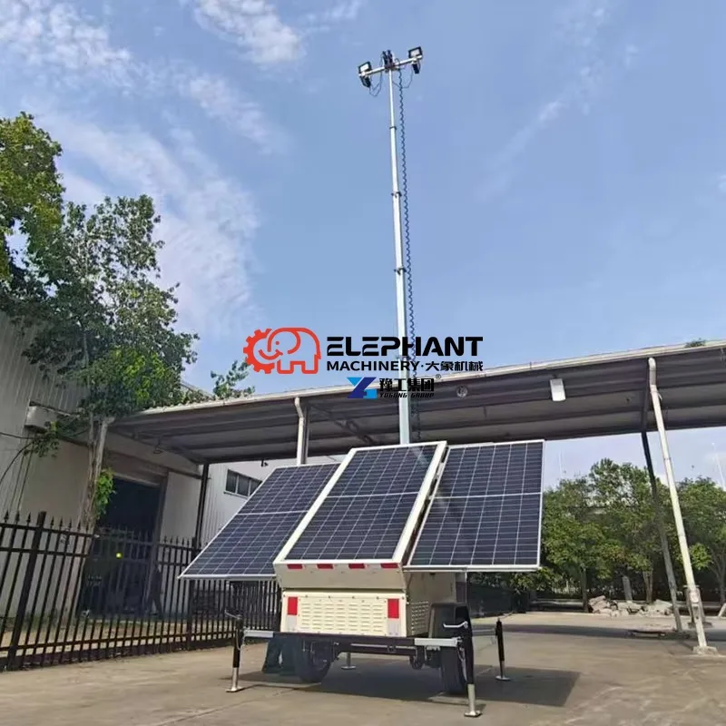 Solar Battery Diesel Generator Mobile Light Tower Portable LED Lighting Machinery for Mining Construction Night Working Tasks