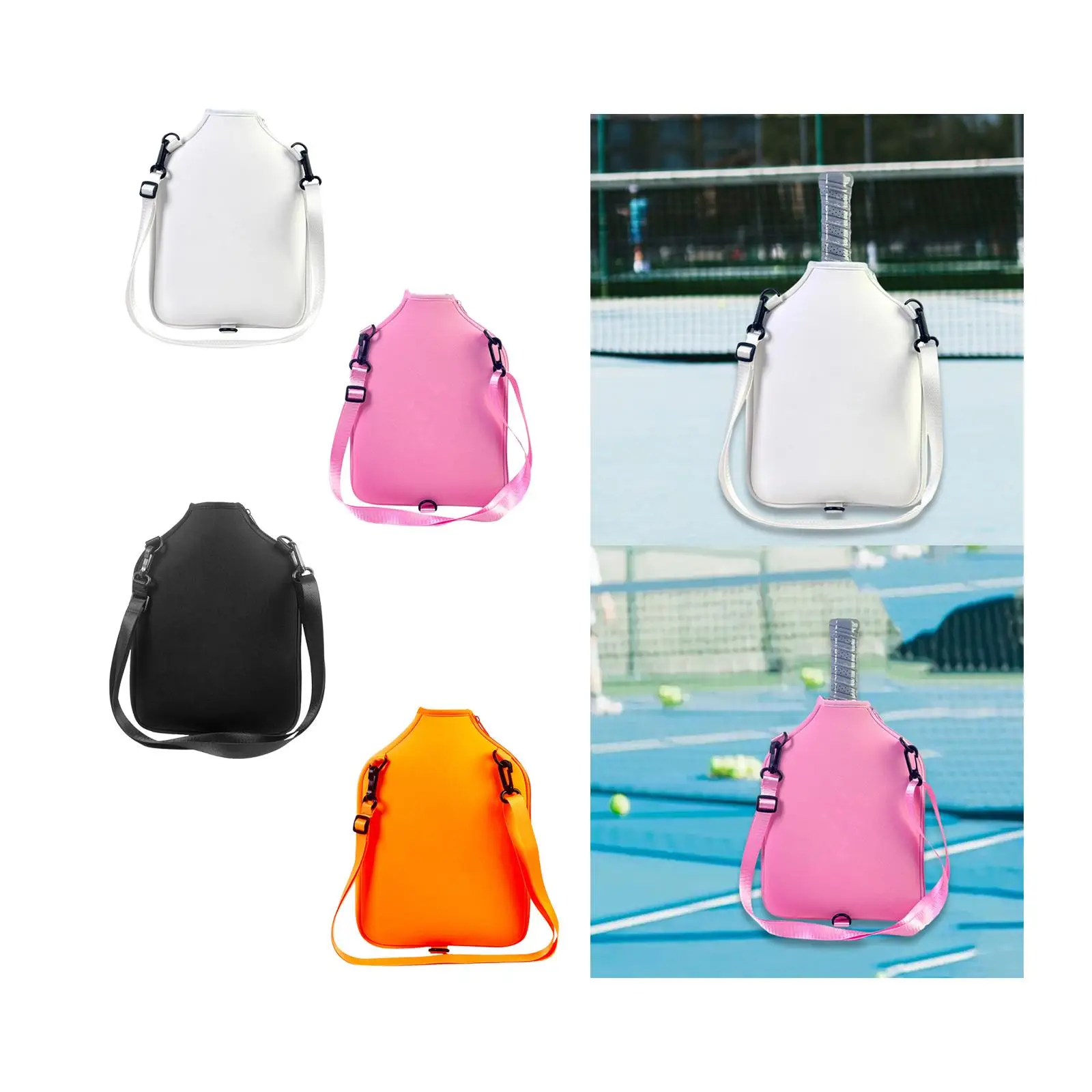 

Pickleball Paddle Bag for Men Women Zipper Closure Portable Pickleball Bag Racket Sleeve Storage Bag Detachable Shoulder Strap