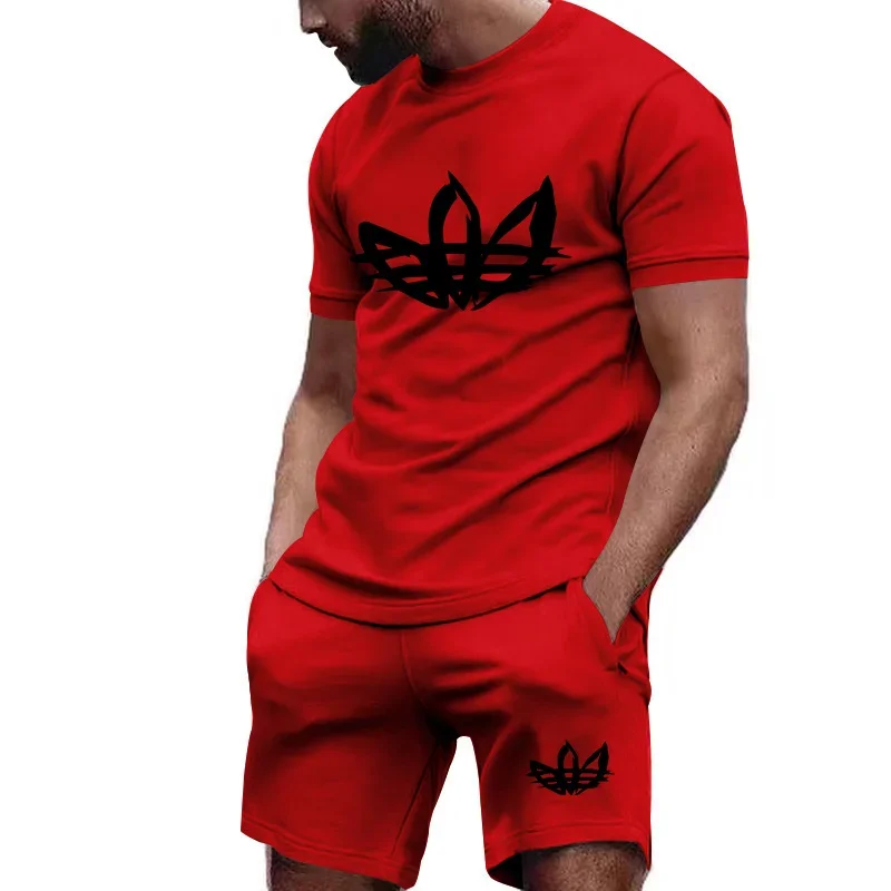 Camisa Running equipada masculina e calças de praia, conjunto de roupas esportivas de ginástica, top fitness, roupa esportiva de secagem rápida, moda P, 2 pcs, "",", 2024