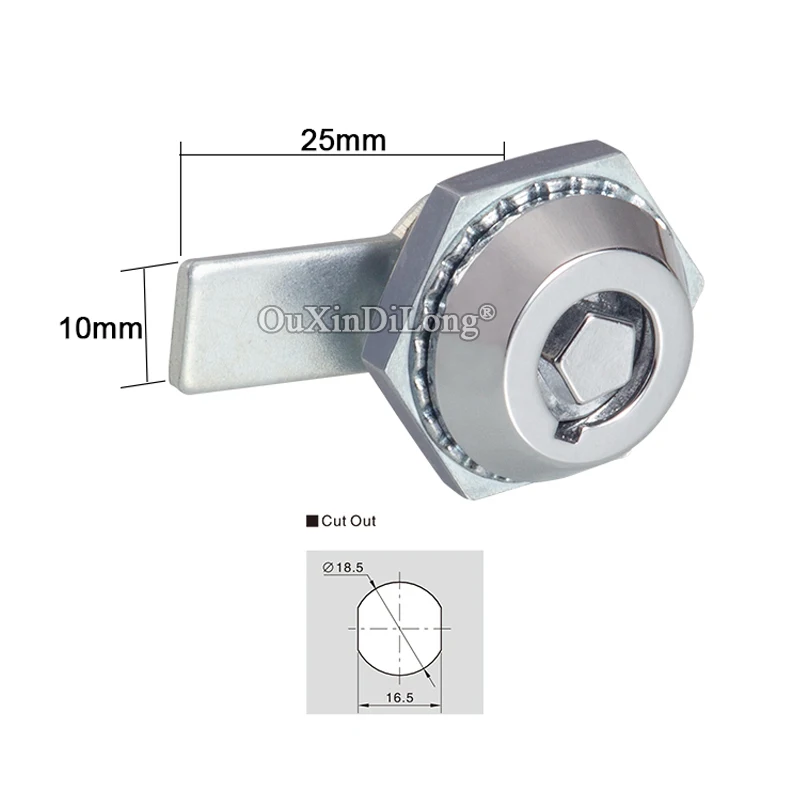 HOT 10PCS Zinc Alloy Industrial Cam Locks Distribution Box Lock Chassis Lock Switch Control Electric Cabinet Door Locks Chromed