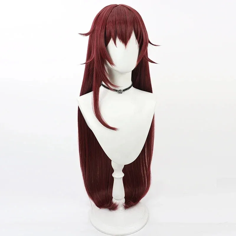 

Honkai Impact 3 Eden Cosplay Wig 90cm Long Burgundy Red Heat Resistant Synthetic Hair Halloween Party Carnival Role Playb;3's,6.