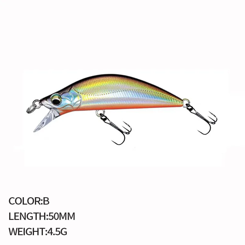Small Fishing Lures Wobblers Pesca 50mm 4.5g Stream Sinking Minnow Hard Bait Perch Pike Salmon Trout Bass
