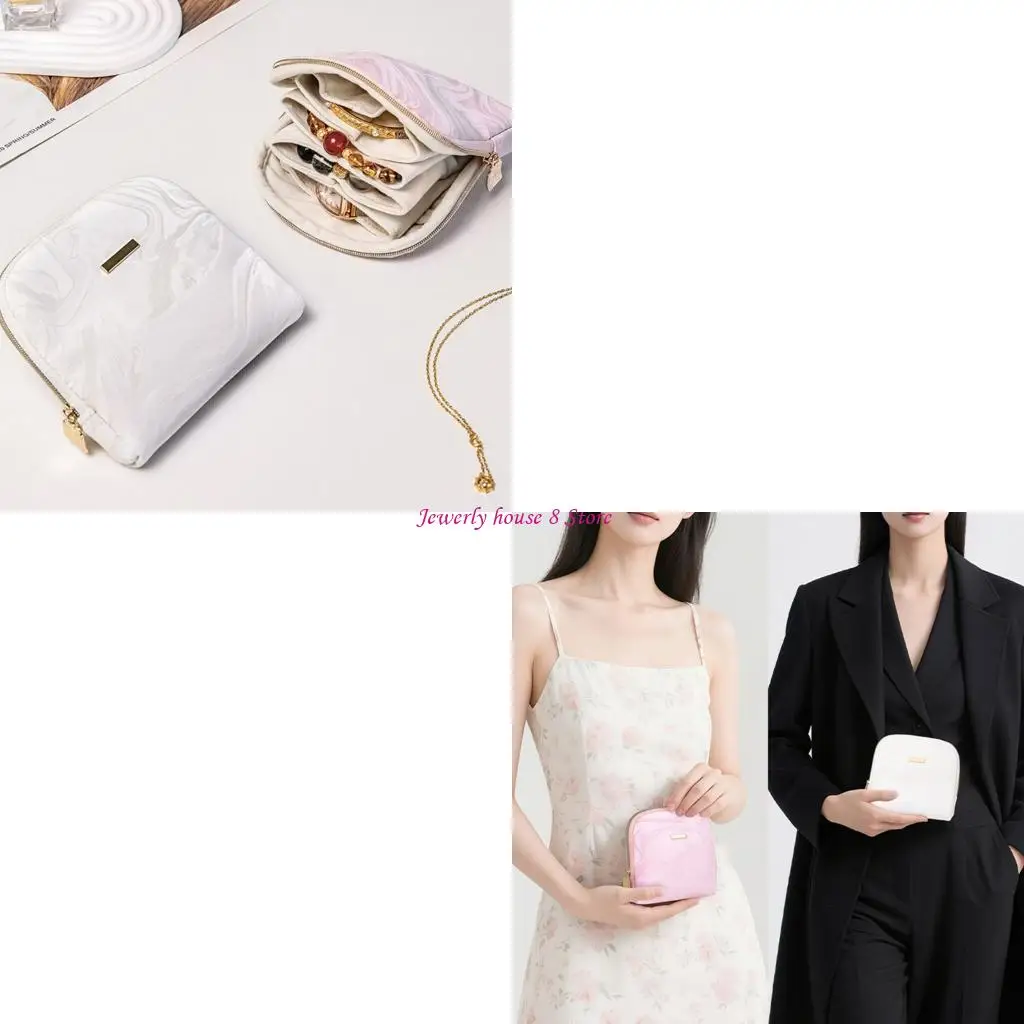 

Travel Friendly Jewelry Storage Bag Chinese Inspired Leather Multi Compartment Case