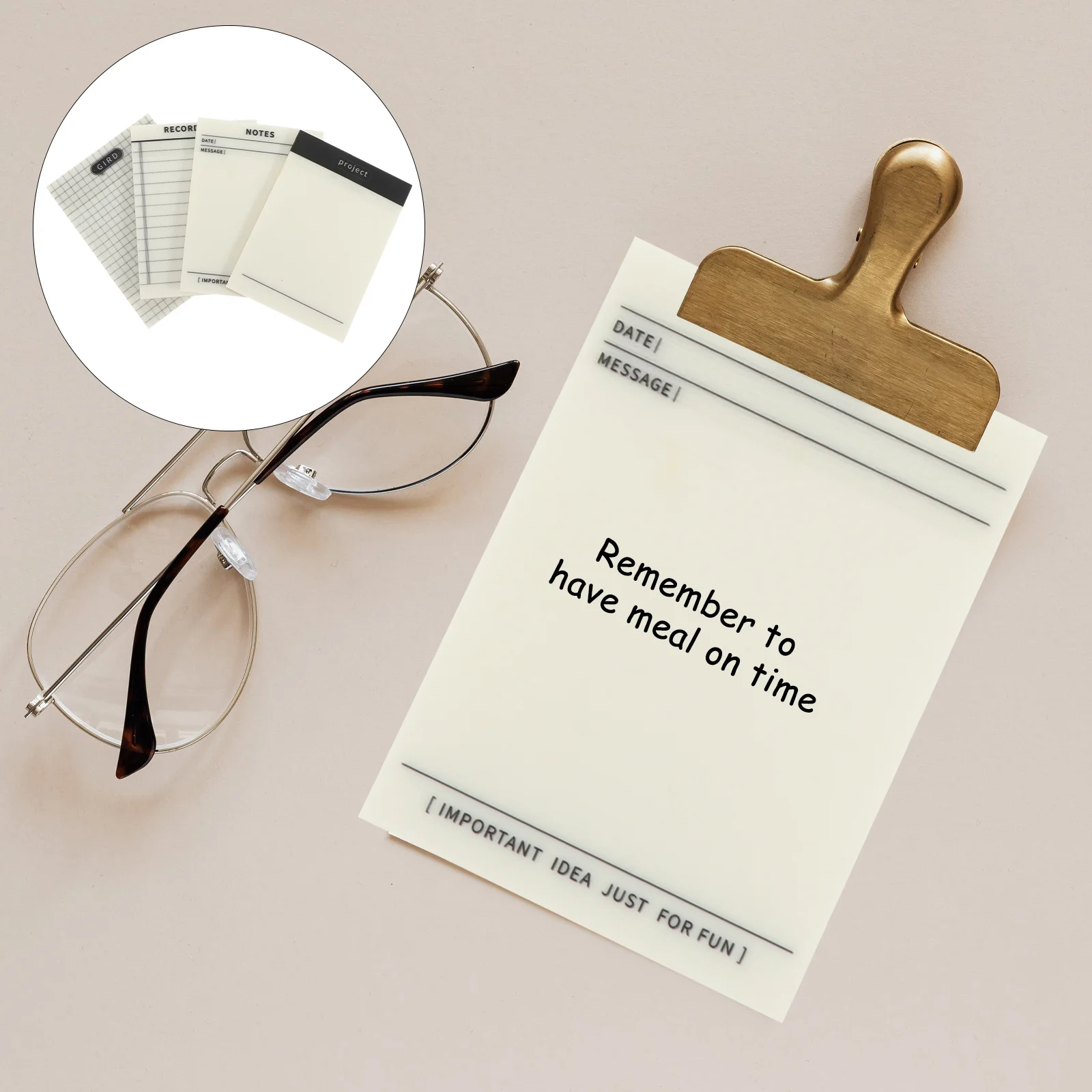 

4pcs Transparent Memo Stickers High-Quality Plastic Self-Adhesive Removable For Office School Writing Note Pads Clear Message