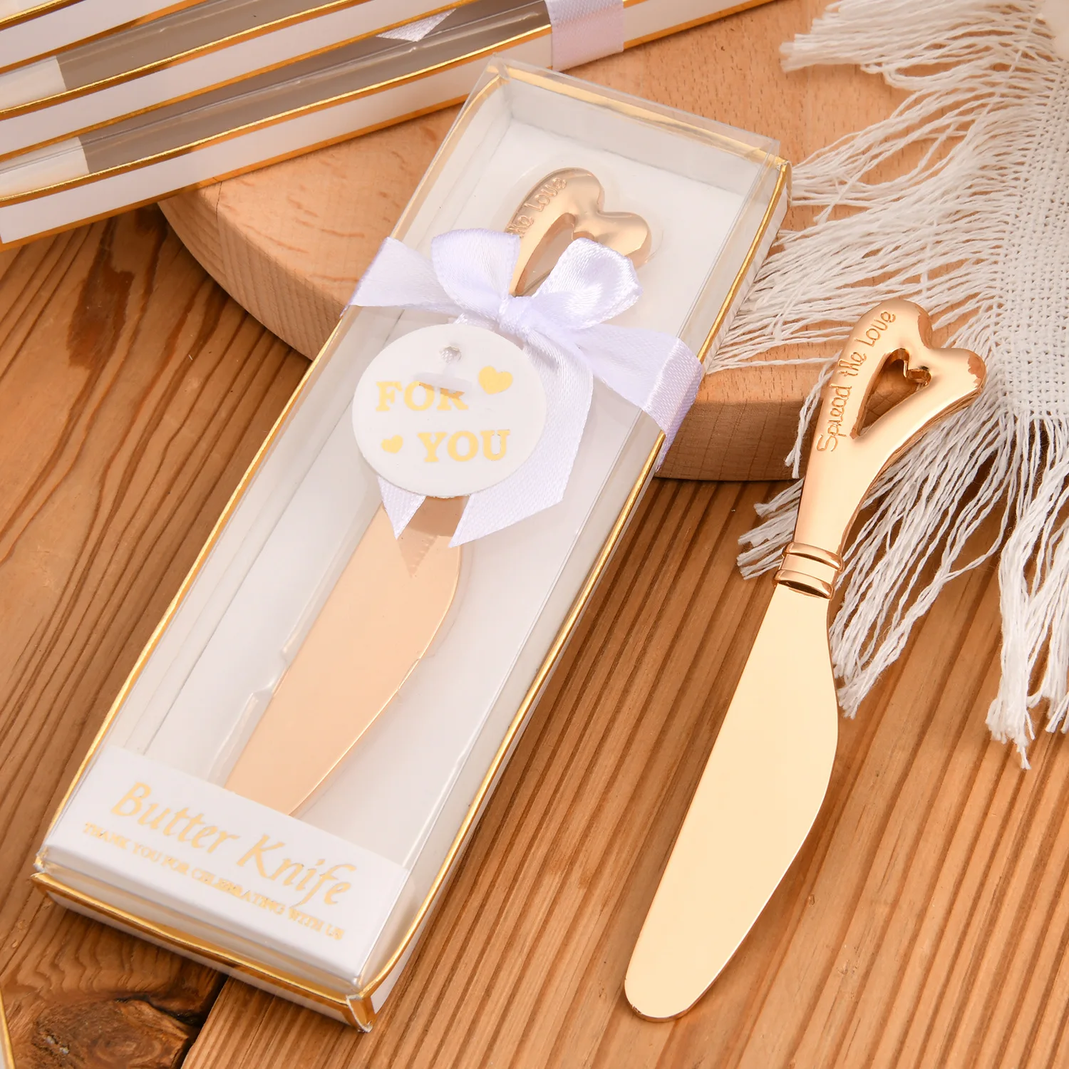 (30 Pieces/lot) Practical Kitchen gifts for Guests of Love heart Spreader gifts for Wedding and Party favors Butter Knife gifts