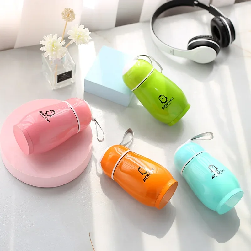 

200ml Stainless Steel Cartoon Penguin Cute Vacuum Flask Kindergarten Children Big Belly Cup Gift Thermos Cup