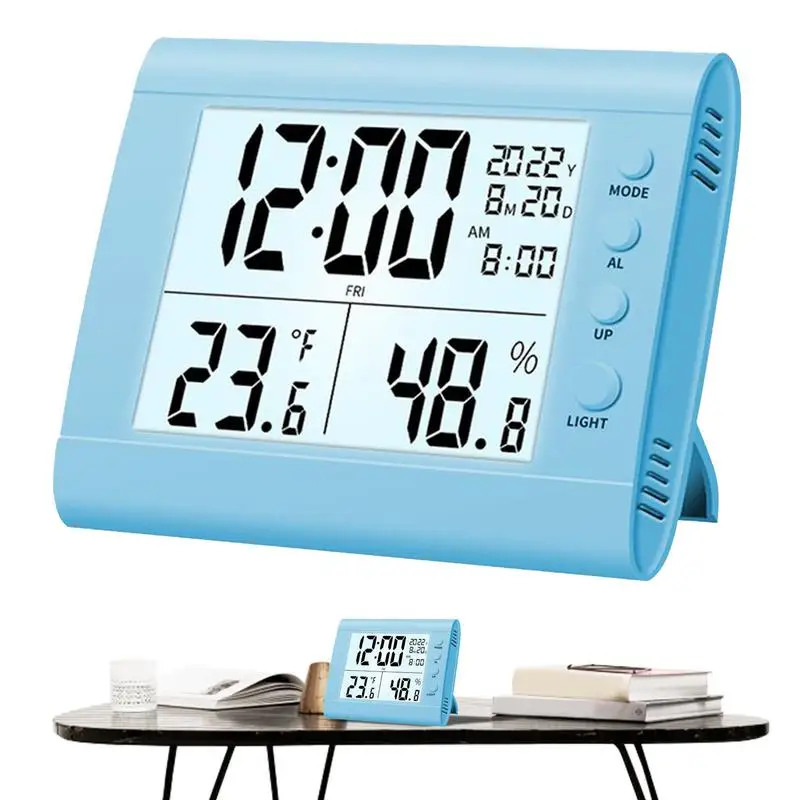 LED Alarm Clock Portable Smart Cool Modern Desk Hygrometer Durable Electronic LED Time Display Thermometer For Home And Apartmen