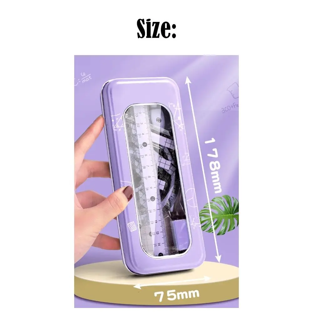 8PCS Multifunctional Compass and Ruler Sets Protractor Straight Ruler Measuring Ruler Suit Triangle Ruler Student Ruler Set