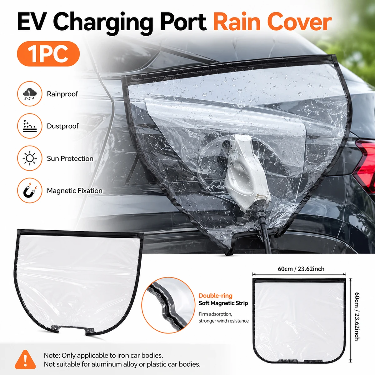 

Yitong EV Charging Port Rain Cover 1PC Magnetic Waterproof Dustproof Protector for Outdoor Electric Car Charger Inlet Guar