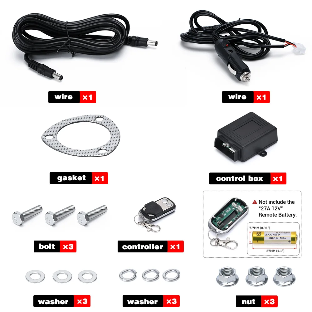 Sistema de escape de acero inoxidable eléctrico de 2,5 \