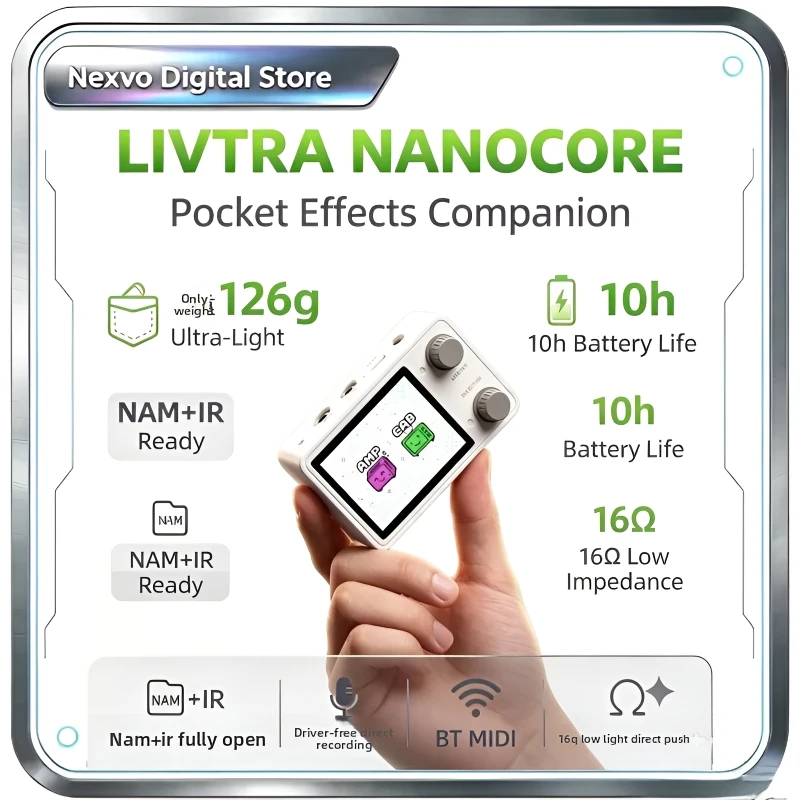 livtra-nanocore-modellatore-di-amplificatori-per-chitarra-126g-10-ore-di-riproduzione-display-da-24-nam-ir-e-bt-midi-ai-drums-loopback-per-live-streaming-e-palco