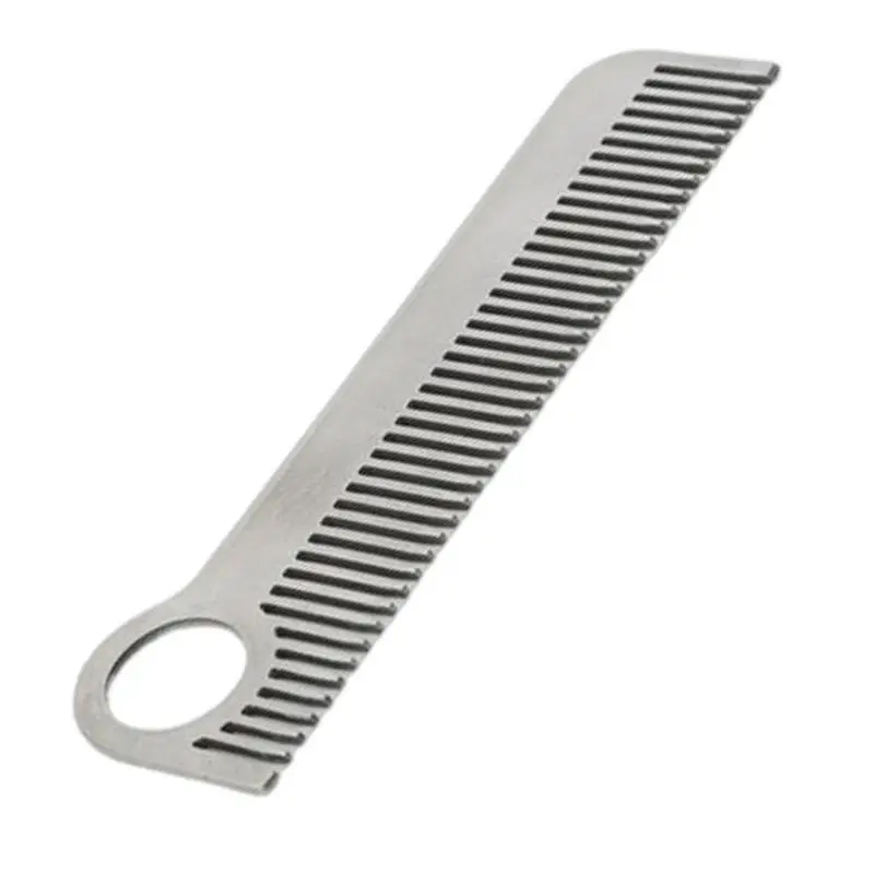 Metal Hair&Beard Comb Stainless Steel Hair Comb Anti-Static Sleek Pocket Comb Portable Design For Vacation Travel Camping