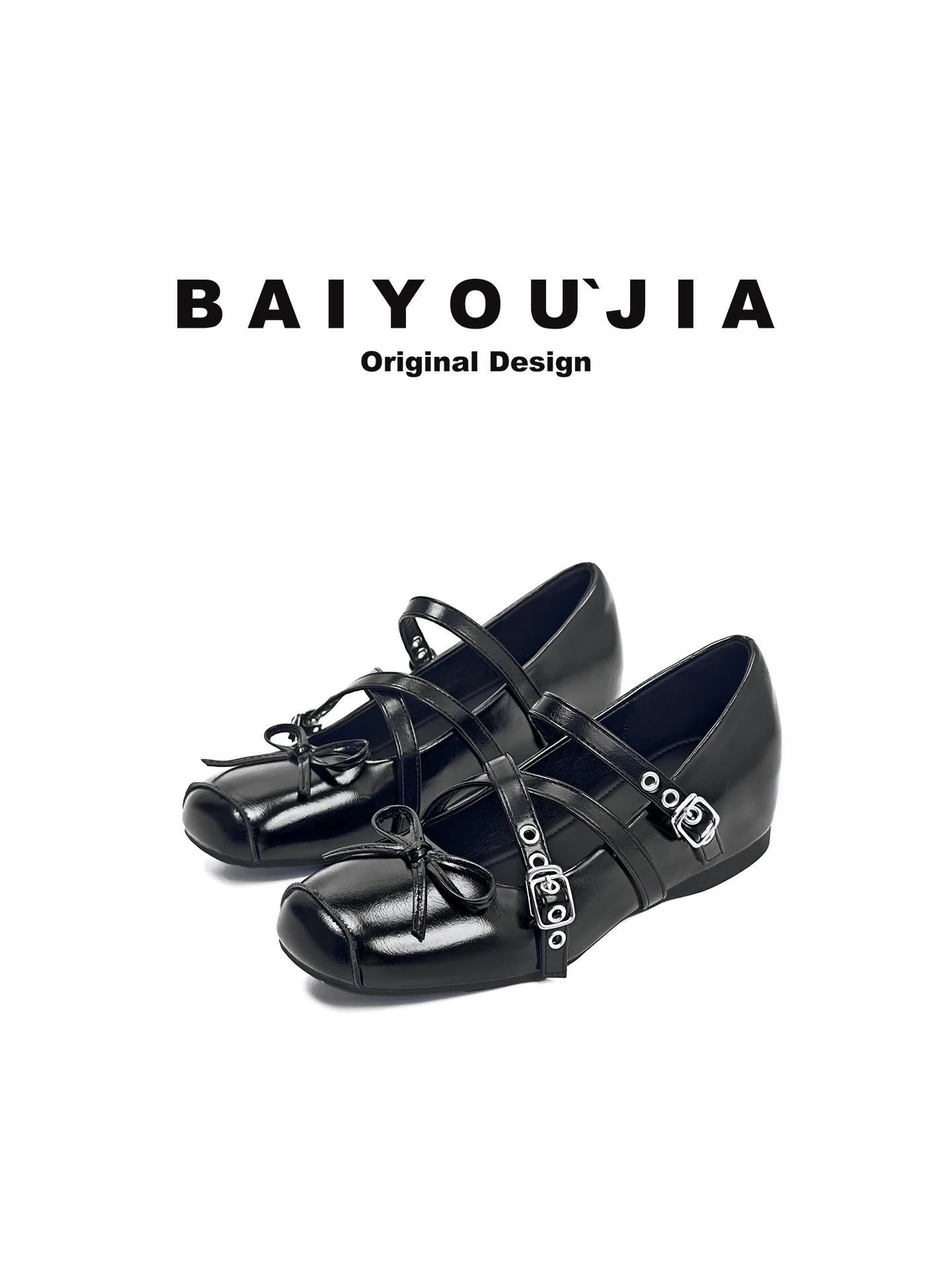 spring-new-style-women's-ballet-mary-jane-shoes-increased-height-cross-band-slip-on-fashionable-leather-interior-spring-season