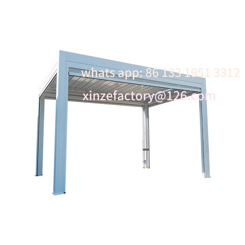 

Electric louver gazebo Outdoor garden Electric awning Flip louver gazebo Rainproof awning Leisure gazebo