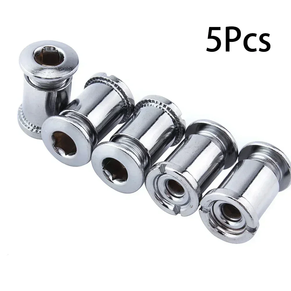 

5pcs Chainring Screws Chainwheel Bolts Ultra Light Stainless Steel Corrosion-resistant Silver Mountain Bike Accessories