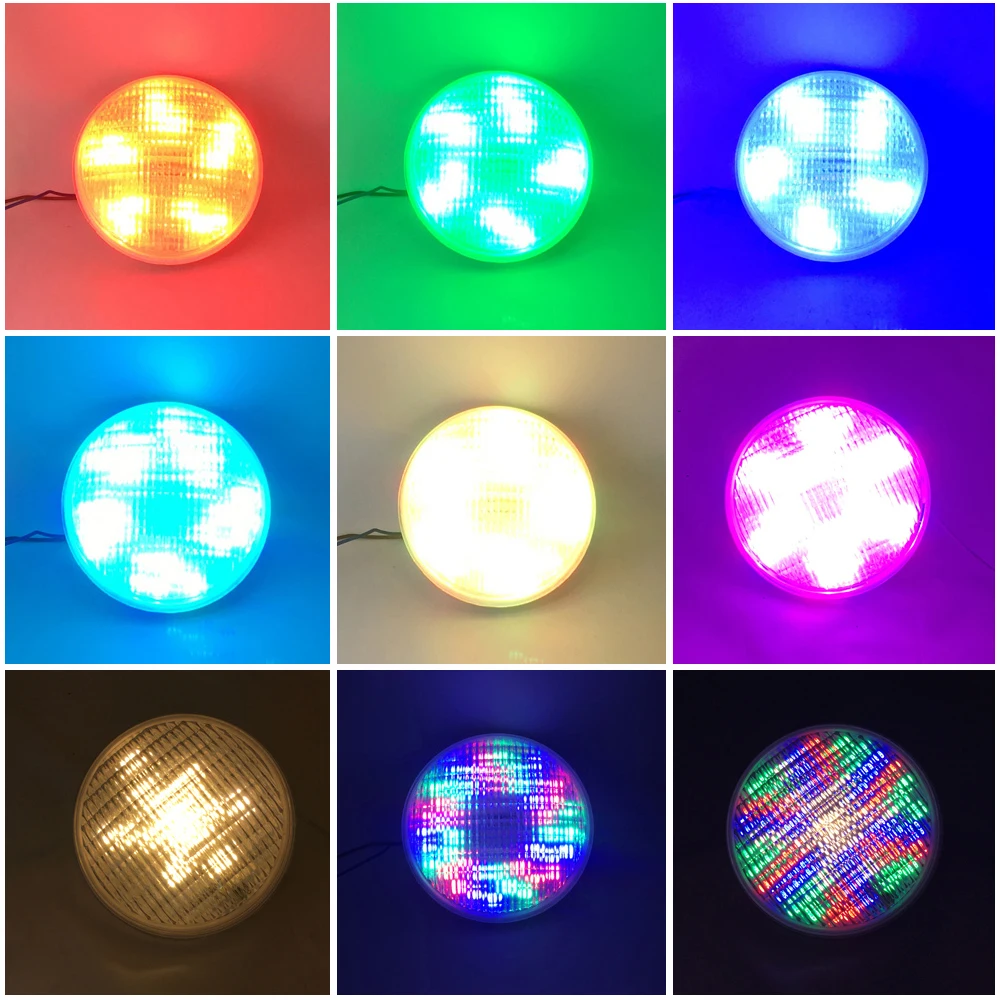 LED PAR56 Swimming Pool Light 24W 36W 72W 12V PAR 56 Glass IP 68 RGBW Multiple to Replace Astral Lamp Warm White Blue