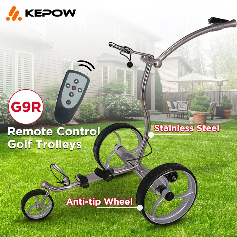 G9 troli Golf Motor besi tahan karat baterai Lithium troli Golf E troli Roda 3 roda Caddy dengan sertifikat Ce