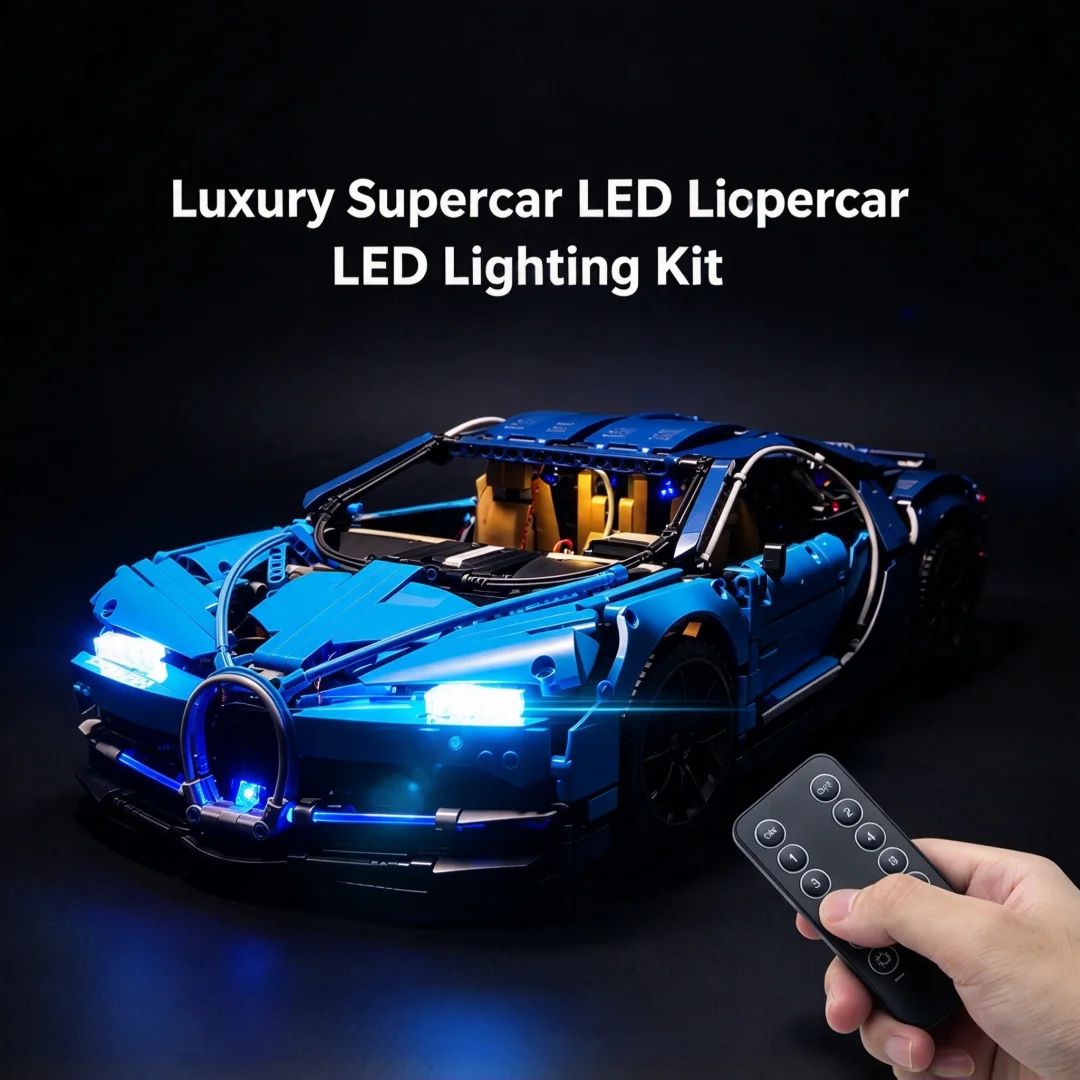 Building Block Lighting Fixtures,Compatible With MOC42083 Luxury Car Racing Car Remote-Controlled LED Lighting Fixtures