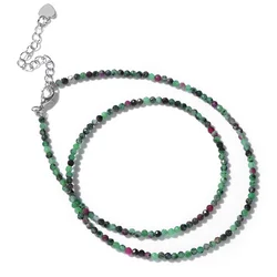 Small Green Epidote Stone Necklace Fashion Female Choker Faceted Agates Turquois Crystal Gem Necklace Trendy Classic Gift