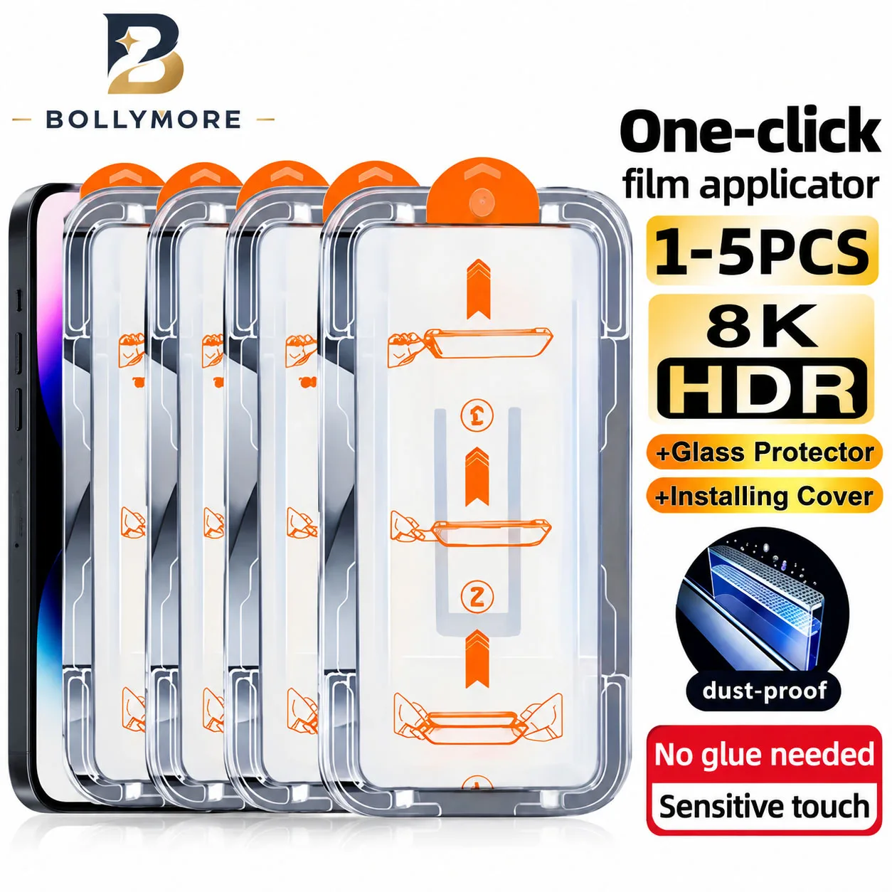 5-1 szt. Oleofobowa powłoka, bezpyłowa, łatwa w montażu folia ochronna na ekran do iPhone 18 Pro 17 14 11 13 12 15 16 Pro Max Mini, szkło