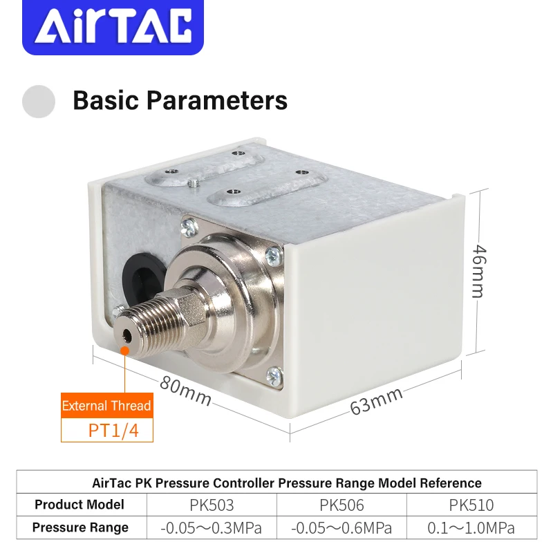 PK503 PK506 PK510 (Optional with Air Pipe Connector) Pressure Switch Pressure Controller
