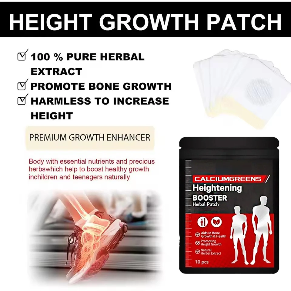 10/60Pcs Height Growth Patch Acupoint Stimulation Foot Paste Natural Herbal Extract Increase Physical Secretion Adolescent Adult