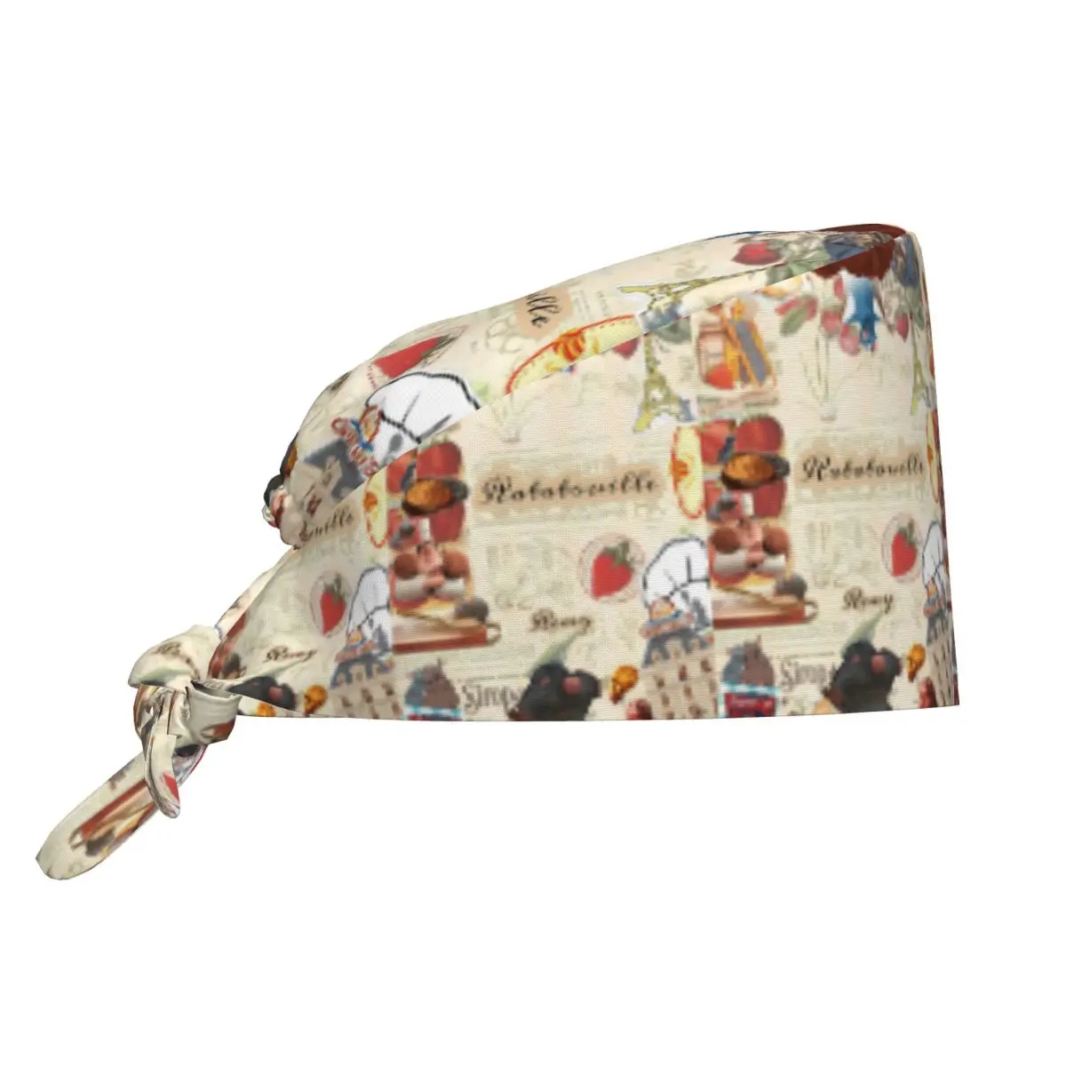 Scrub Caps Ratatouille Nurse Hat For Men Women Tie Back Working Cap Comfortable Design Medical Cap
