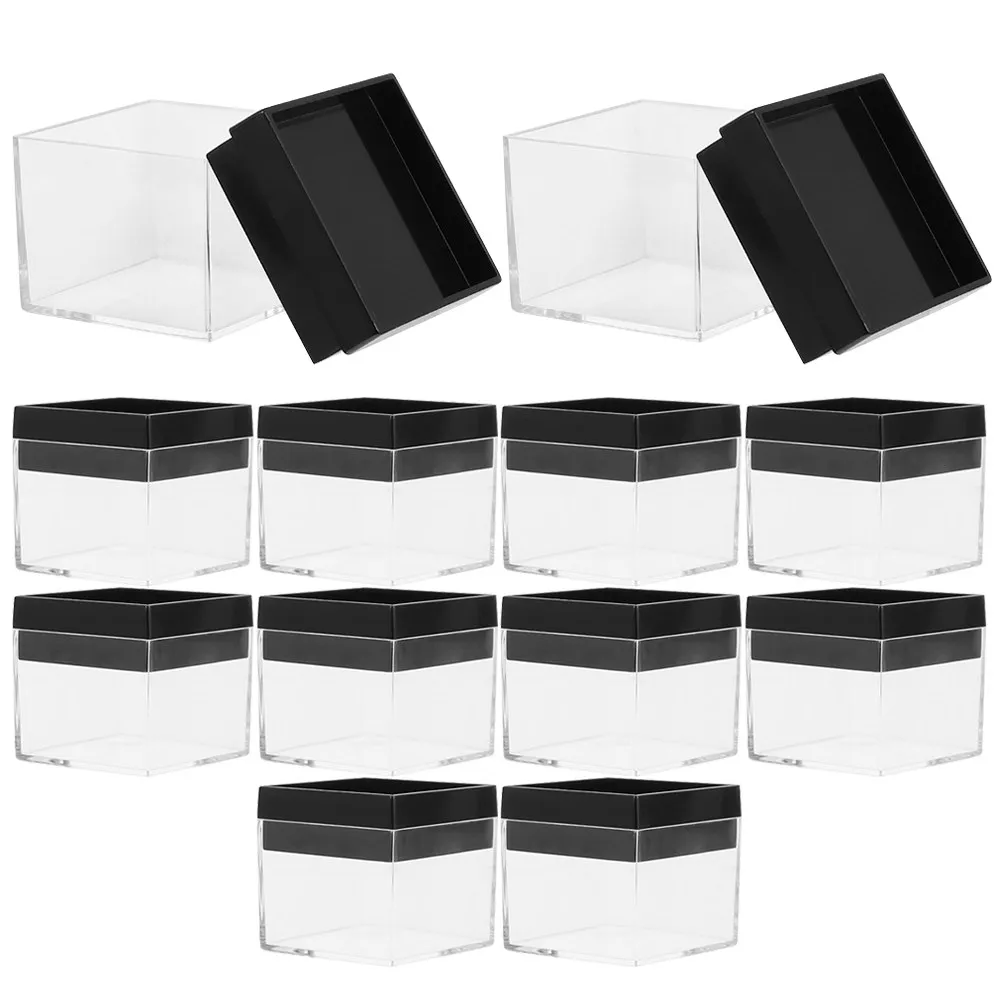 

12Pcs Square Clear Specimen Display Box Sturdy Plastic Mineral Storage Case for Rocks Crystals Tools Beads Collectibles