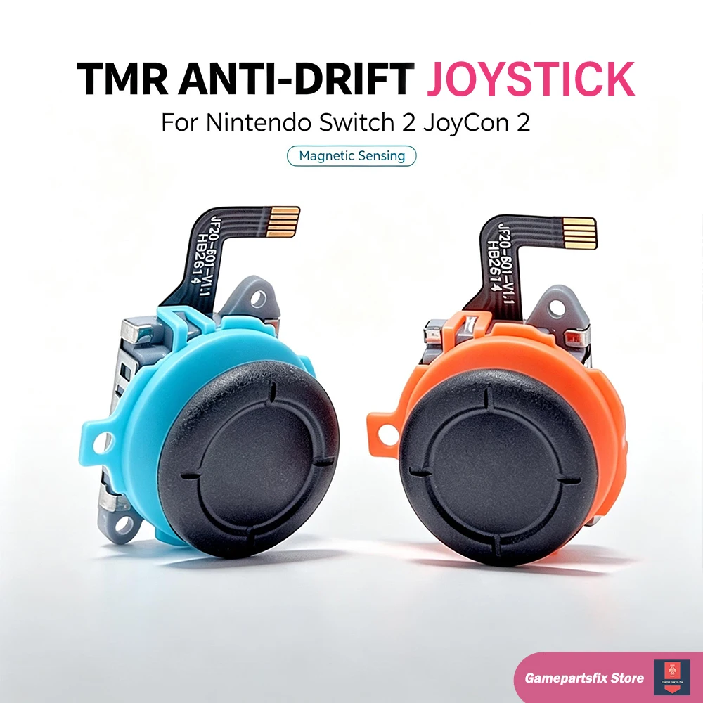 Fotografia 3: Joystick TMR Azul Laranja para Nintendo Switch 2, Peça de Substituição para Joycon 2 Esquerdo e Direito, Thumbstick Analógico 3D