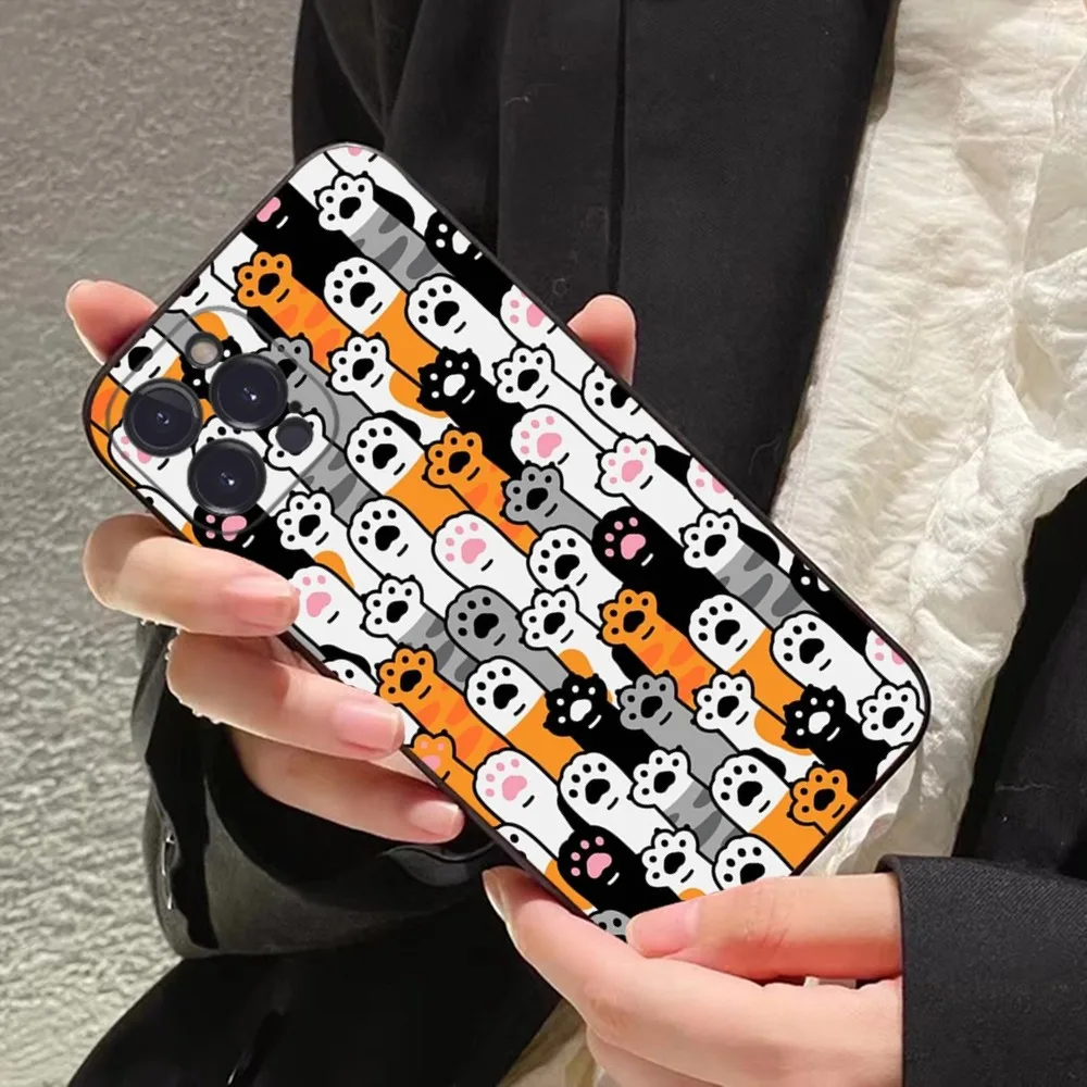Cartoon Cute Cats Background Phone Case For iPhone 14 11 12 13 Mini Pro XS Max Cover 6 7 8 Plus X XR SE 2020 Funda Shell
