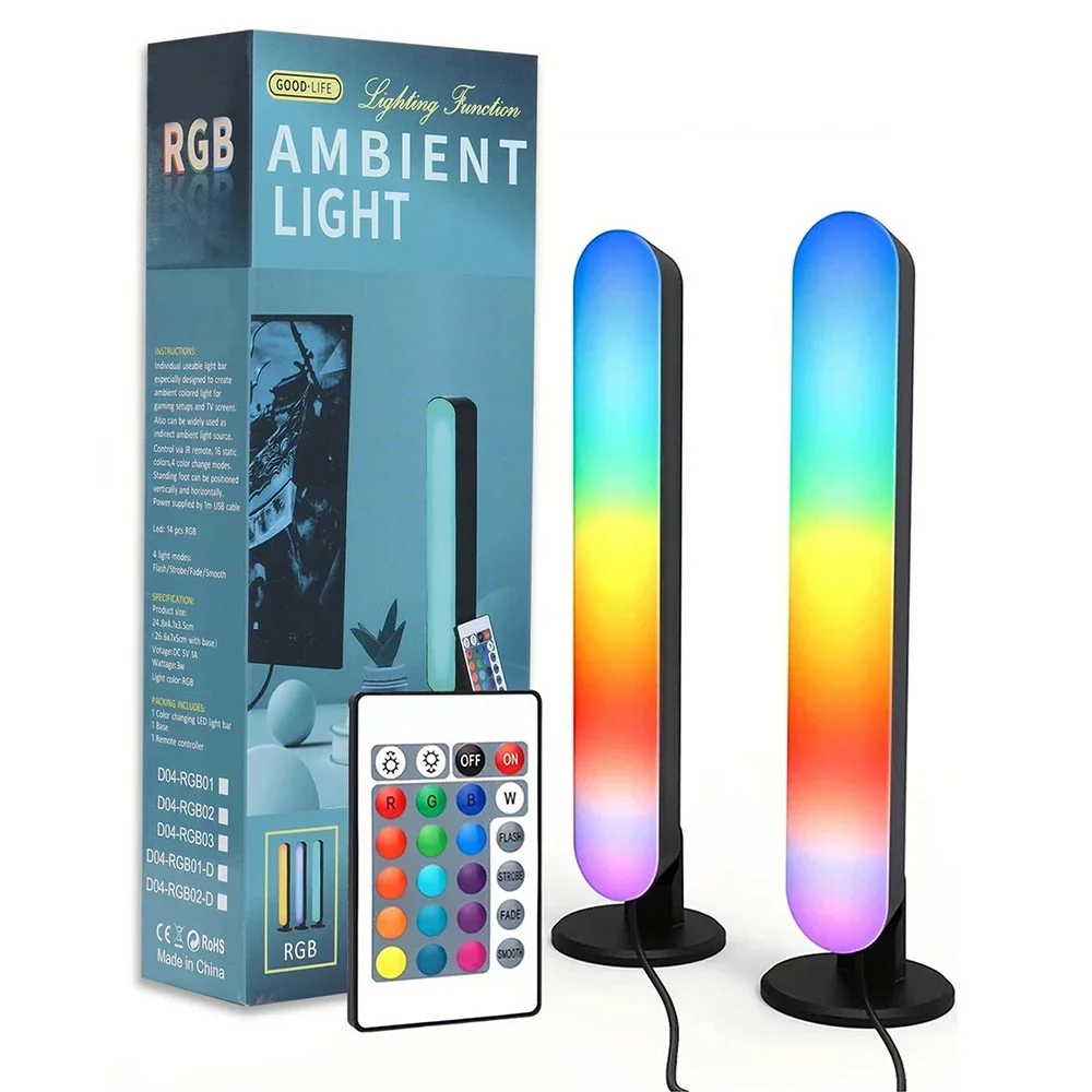 

RGB Music Rhythm Light, USB powered, Desktop Decoration, Christmas Gift, Sync with Music, RGB Light Bar for Parties