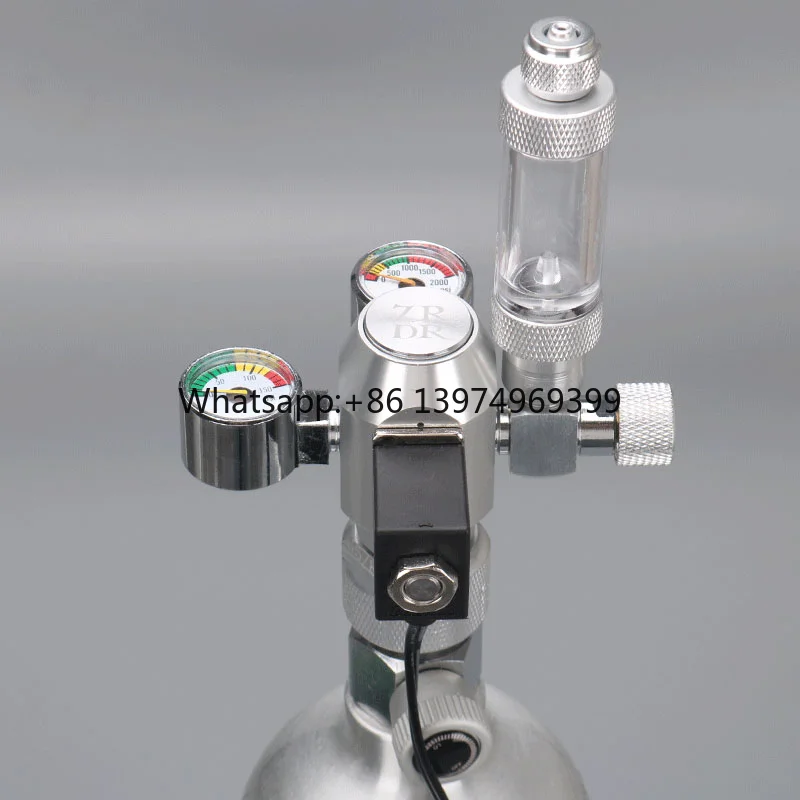 R104X Aquarium Fish tank Co2 Aquarium Dual Gauge Co2 Pressure Regulators G5/8 W21.8 CGA320 M22 With Solenoid