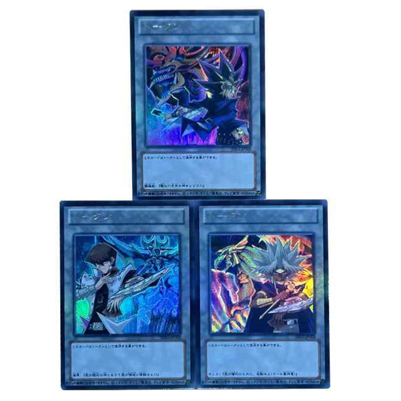 

3pcs/set Yu-Gi-OH! Q-Version Yugi Muto Kurikara Divincarnate DIY self-made Color Flash Card Anime Game Collection Card Gift Toy
