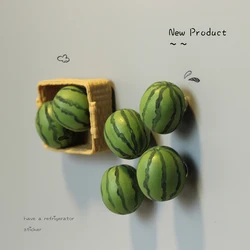 New Creative Watermelon Cute Mini Fridge Magnets Home Decor Fridge Stickers Refrigerator Paste Summer Food Decoration Collection
