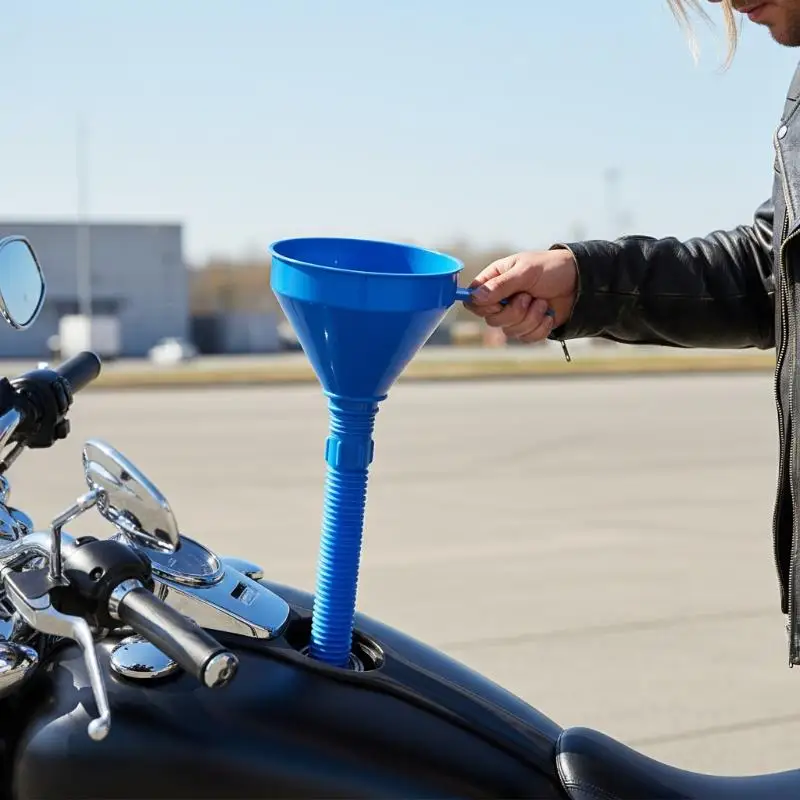 Refueling Funnel With Filter Motorcycle Refuel  Engine Oil Funnel Moto Car Long Mouth Funnels Car Repair Filling Tools