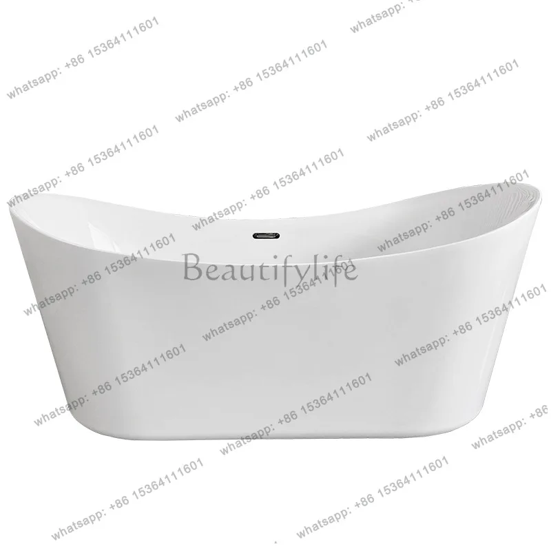 

Acrylic Hotel Villa Bathtub Bilateral High Backrest Moon Shaped Seamless Butted Bathtub