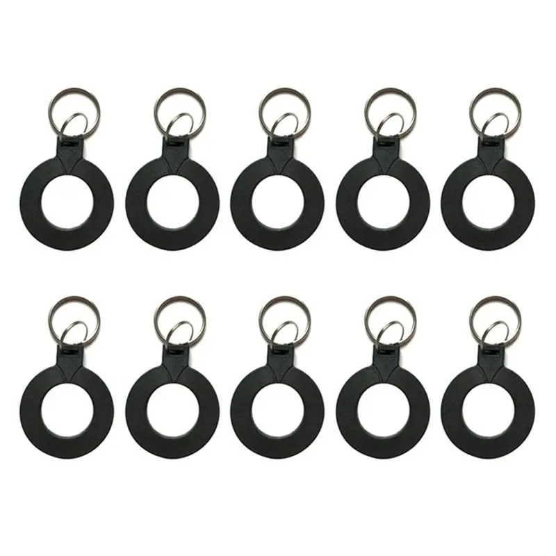 B63B-10Pcs T5577 EM4305 Copy Rewritable Writable Duplicate RFID Tag EM4100 125Khz Card Proximity Token Keyfobs, Durable Black Co