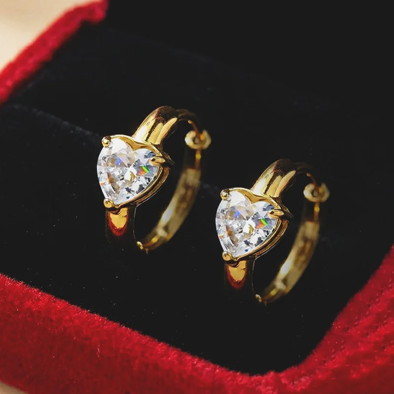 

1pair 0,5Carat These Stylish and Adorable Moissanite Heart-shaped Earrings Are Incredibly Charming