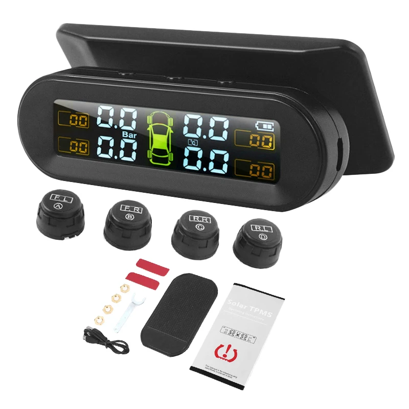 

Temperature Warning with 4 External Sensors Car Tyre Pressure Monitor Tire Pressure Monitoring