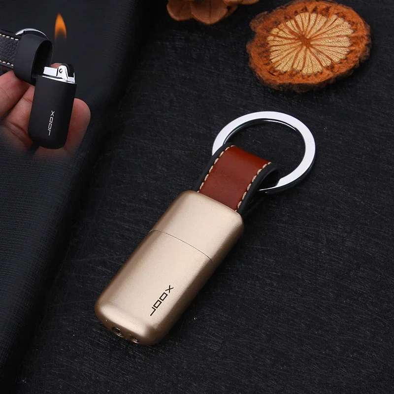 Portable Mini Keychain Inflatable Lighter Flint Air Pocket Pendant Leathers Lighter Men\'s Cigarette Accessories Dropshipping