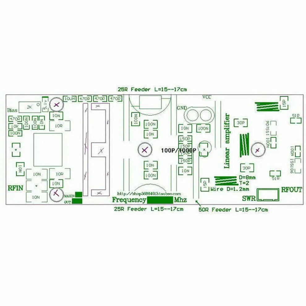 Latest DIY kits 100W UHF 400--470MHZ Amplifier Power Amplifier Board For Ham Radio 433MHz