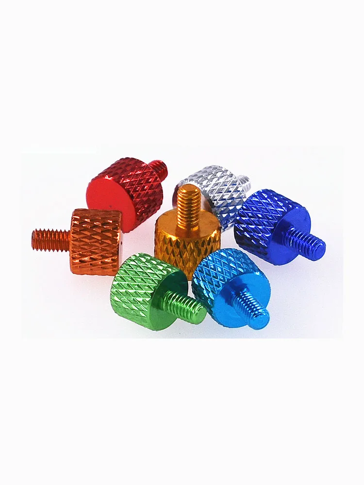 1PCS-10PCS M2x4mm/M3x5mm Colourful Aluminum Knurled Head Computer Case Screw Hand Tighten Thumb Screws