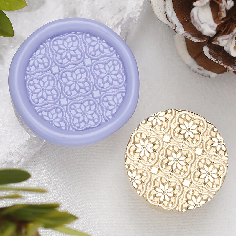 Three-Dimensional Block Pattern Wax Seal Stamp Head Retro Stamp Shape Sealing Scrapbooking Craft Wedding Decorative