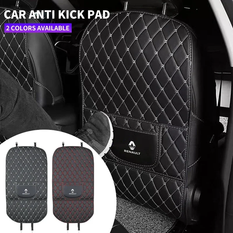 Car Anti-kick Mat Car Seats Anti Kick Pad Mat For Renault Clio Koleos Megane Espace QM6 Kadjar Captur Scenic Fluence Laguna