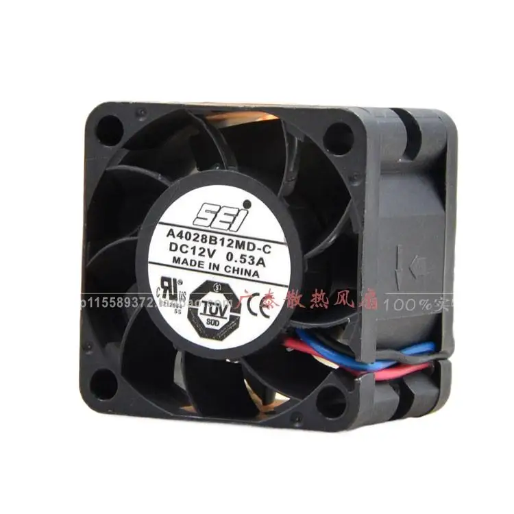 1PCS SEI A4028B12MD-C 4cm Double Ball Max Airflow Rate Switch Sun Server Cooling Fan