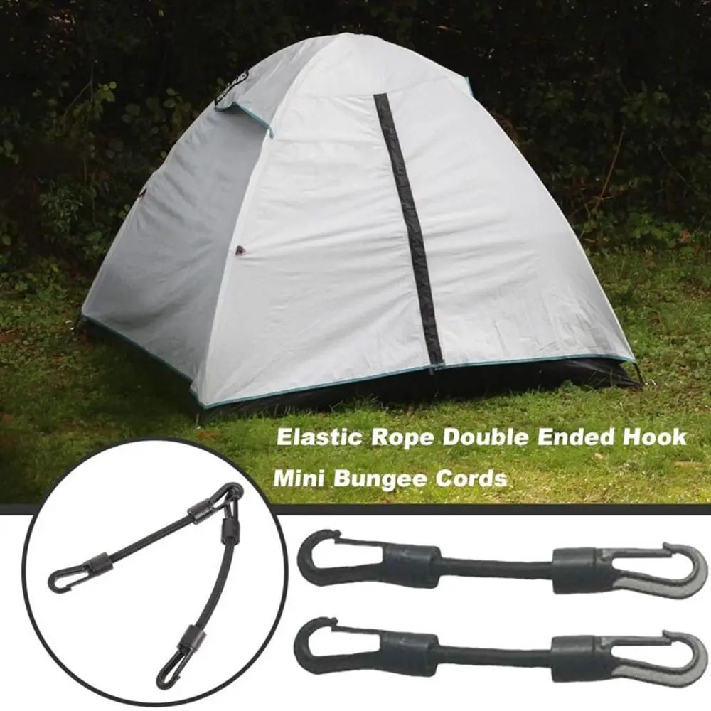 

Double Ended Hook Strapping Small Elastic Rope Portable 10cm Rope Camping Pom Rope Black Mini Boat Sports Kayak Accessories