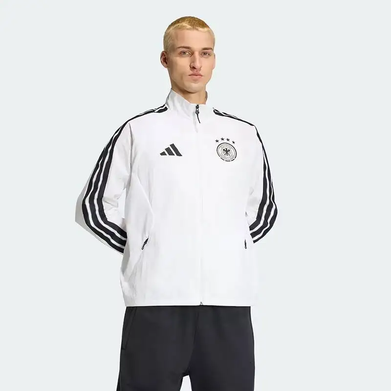 Hot 2026 Sport Adidas Germany Men Woven Jacket Full Zip Stand Collar Lightweight Casual Outerwear JZ9339