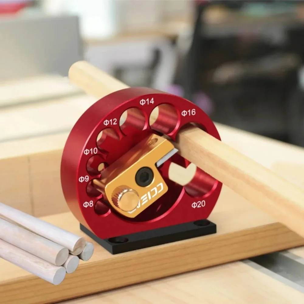 QDHWOEL 8 Holes Adjustable Dowel Maker Jig 8mm-20mm Woodworking Drill Milling Round Rod Tool