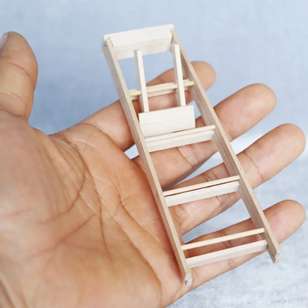 

Miniature Wooden Ladder Simulation Decoration Mini House Accessories Fairy Garden Bonsai Decor Micro Landscape Desktop Ladder